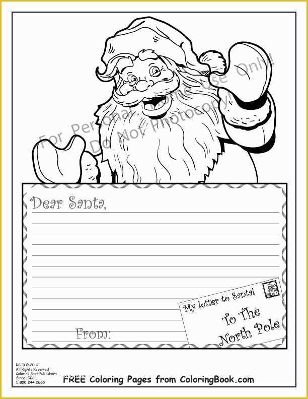 Dear Santa Letter Template Free Of 6 Best Of Coloring Printable Santa 