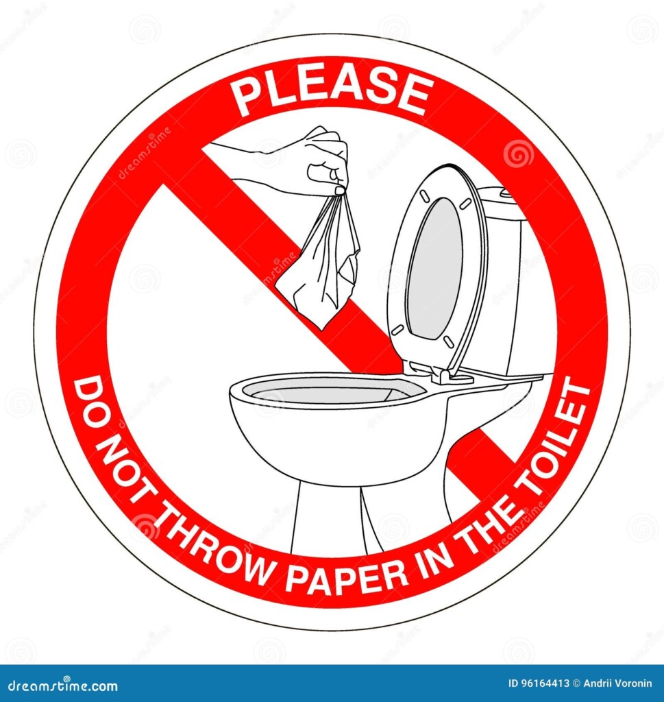 Do Not Throw Paper In The Toilet Cartoon Vector CartoonDealer 