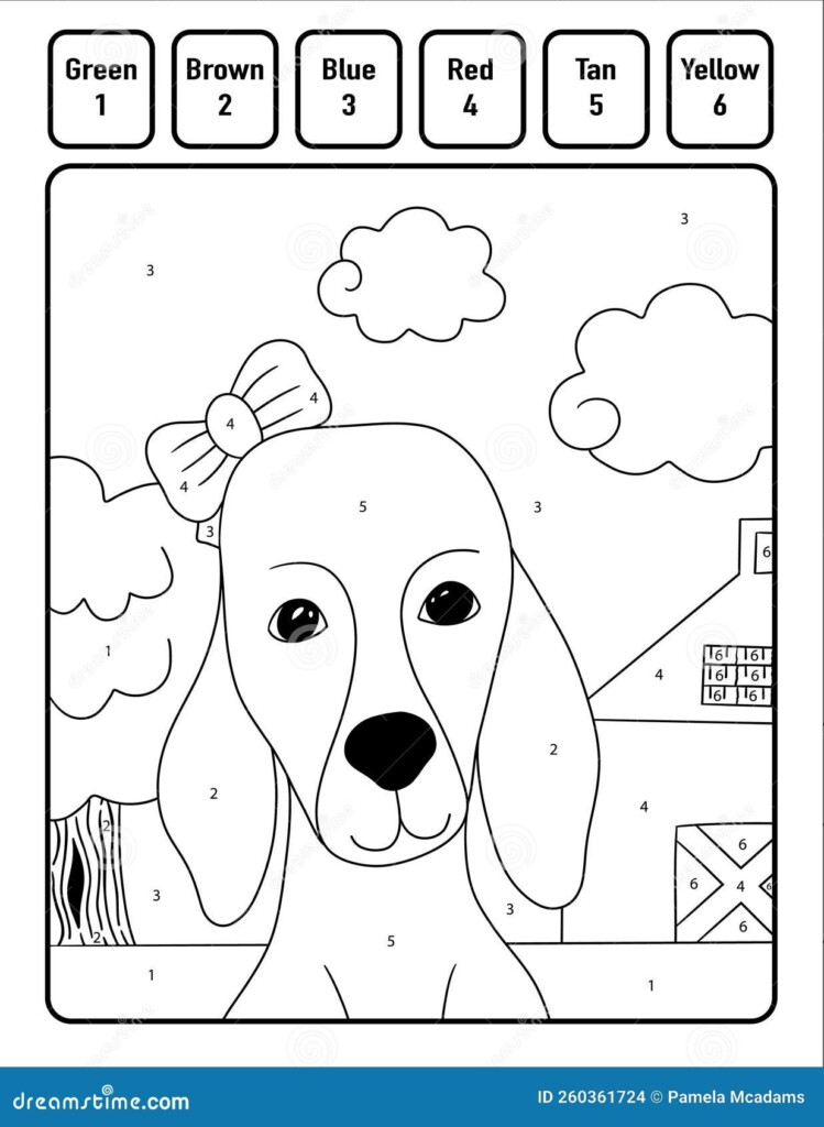 Dog Color By Number Printable