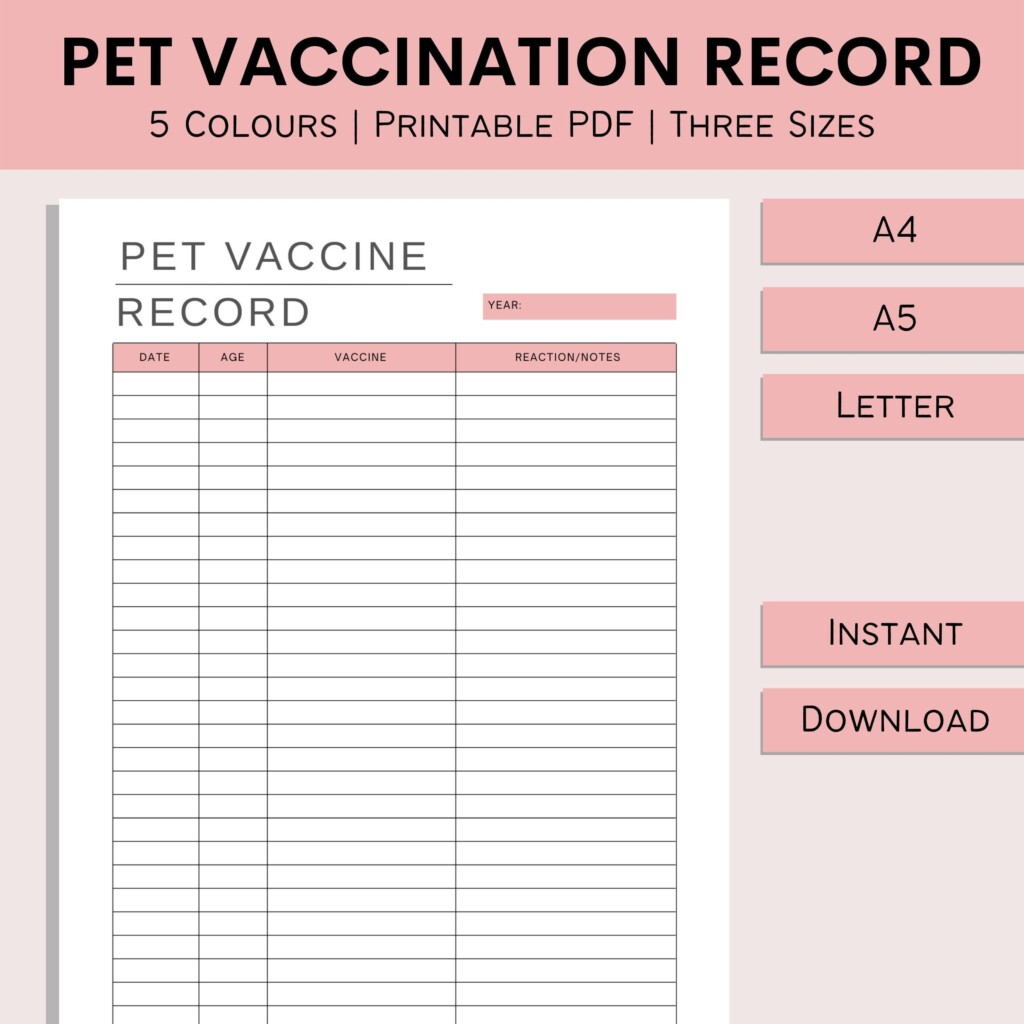 Dog Vaccination Record Printable Pdf Free