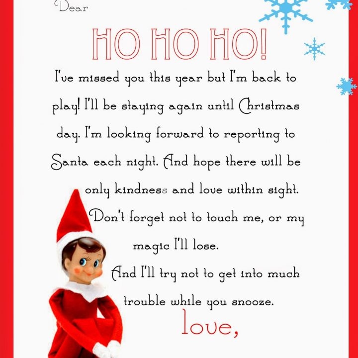 Elf On The Shelf Letter Template Free Printable Printable Templates