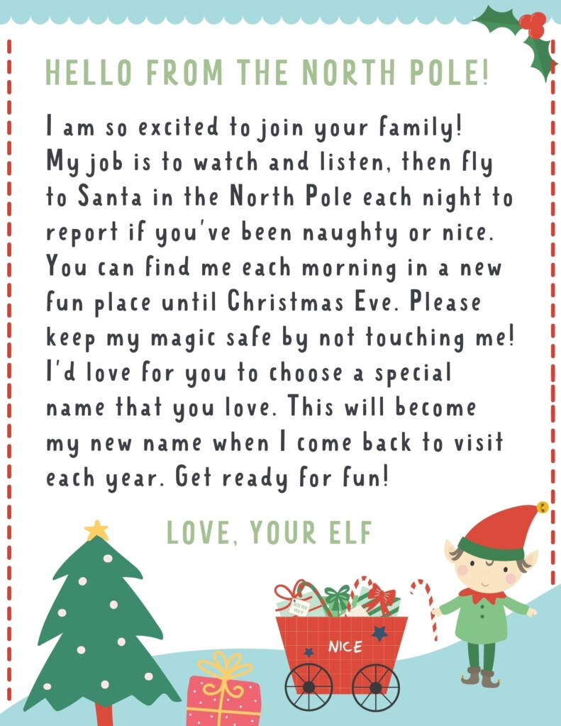 Elf On The Shelf Welcome Letter Free Printable Printable Templates Free