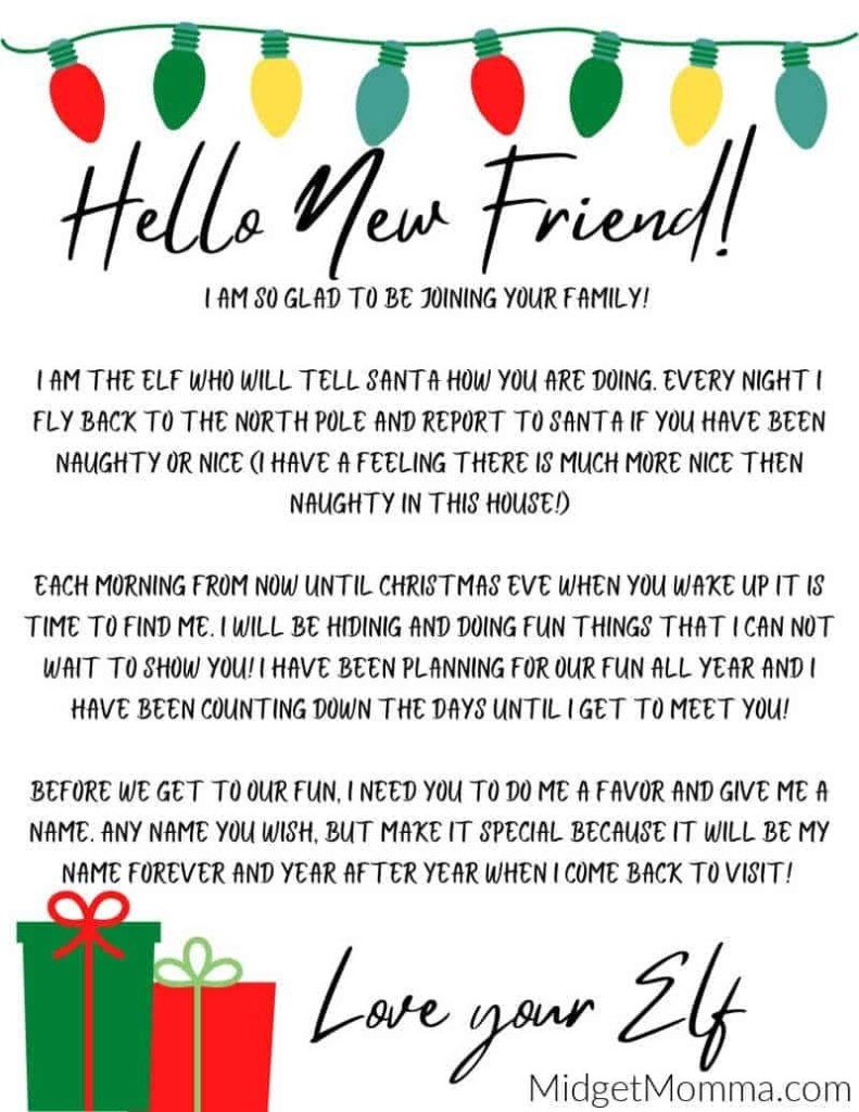 Elf On The Shelf Welcome Letter Printable Elf On Shelf Letter Elf On 