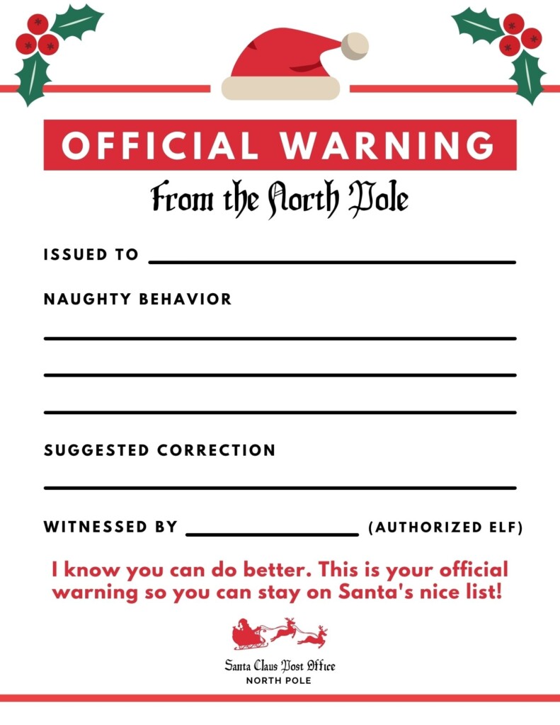 Elf Warning Letter Free Printable Elf On The Shelf Archives Mom Envy 