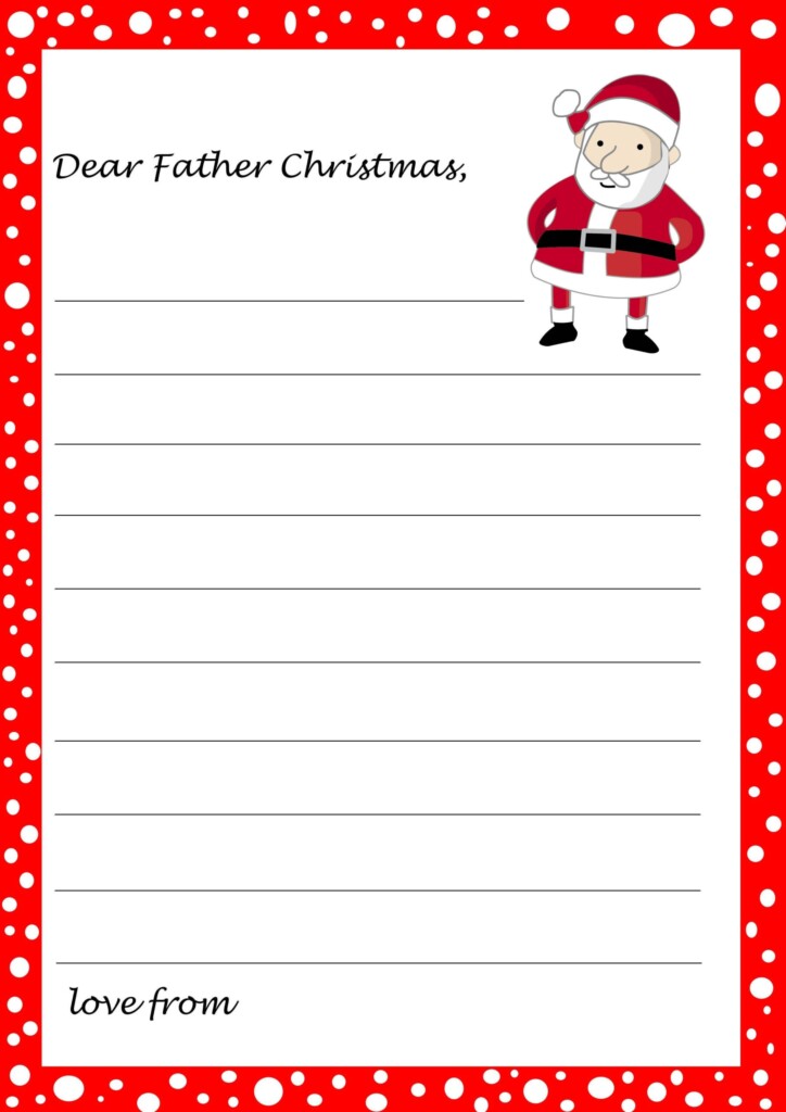 Father Christmas Letter Template Printable FREE Printable A Z