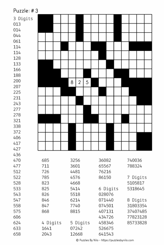 Fill In Puzzles Free Printable Sally Crossword Puzzles