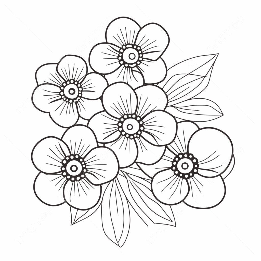 Flower Coloring Pages Printable Best Flower Colouring Outline Sketch 