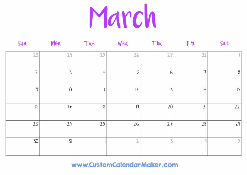 Free 2025 March Calendar Printable Willow Vera