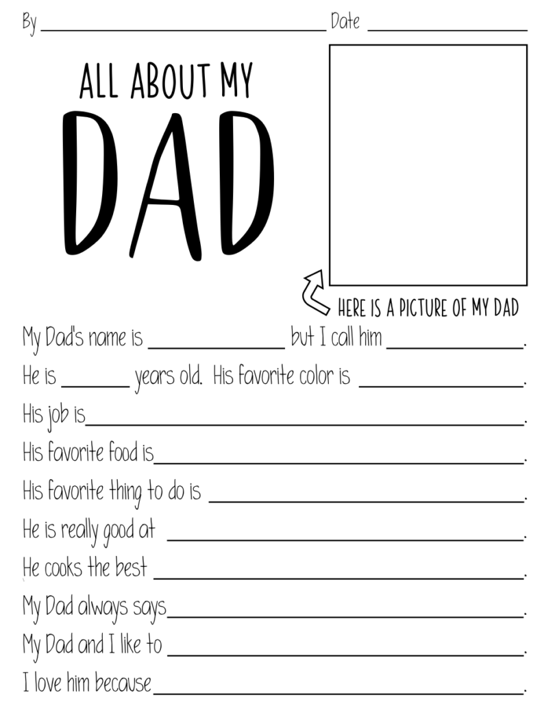 FREE All About My Dad Printable Questionnaire Perfect For Father 39 s Day