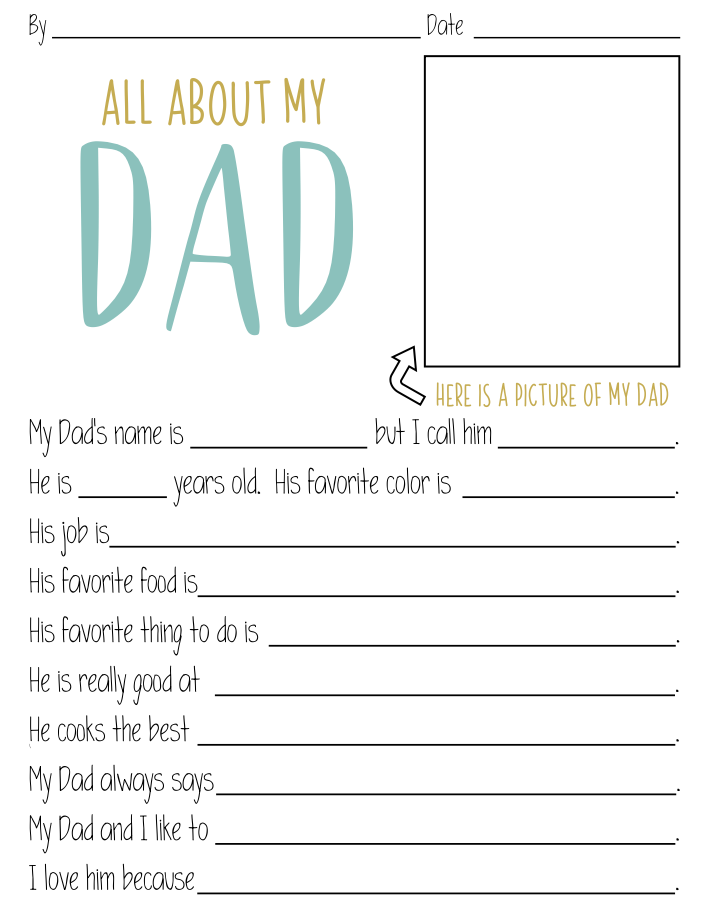 FREE All About My Dad Printable Questionnaire Perfect For Father 39 s Day
