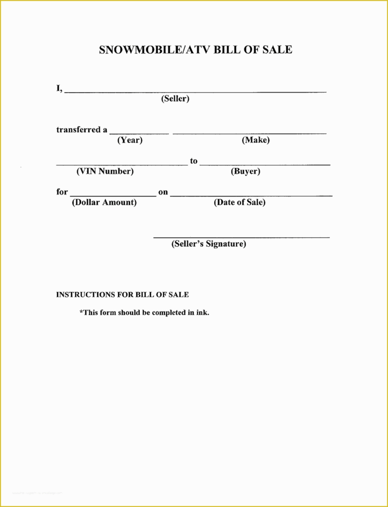 Free Bill Of Sale Template Download Of Free Printable Bill Of Sale 