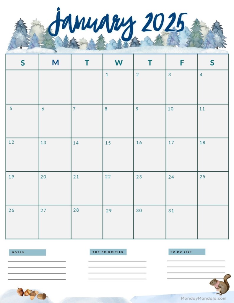 Free Calendar 2025 Printable January Alexander A Cole