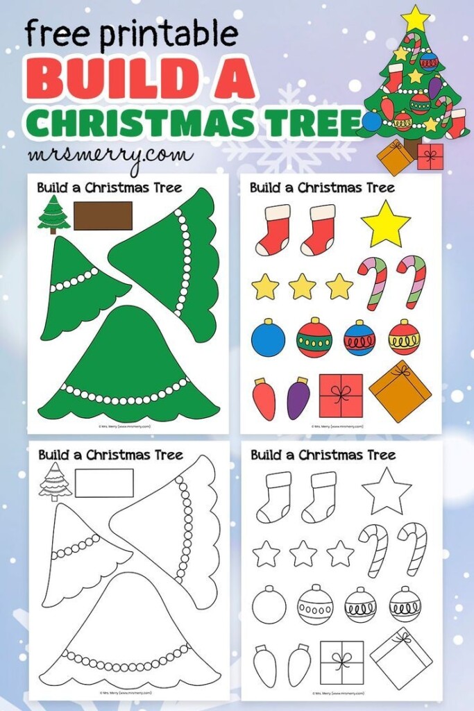 Free Christmas Tree Printable Cut Paste Activity Mrs Merry 