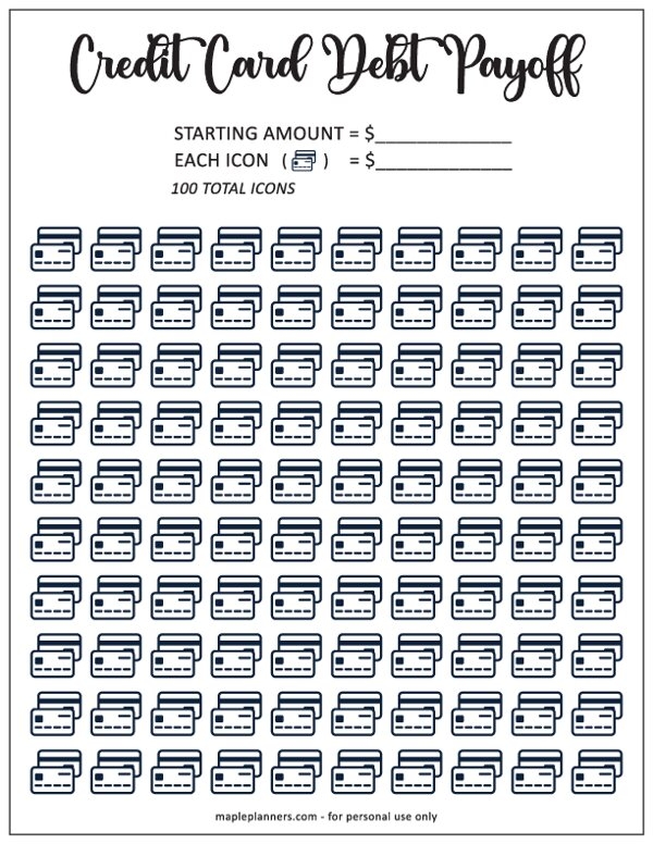 Free Credit Card Debt Payoff Tracker Printable Worksheets Library