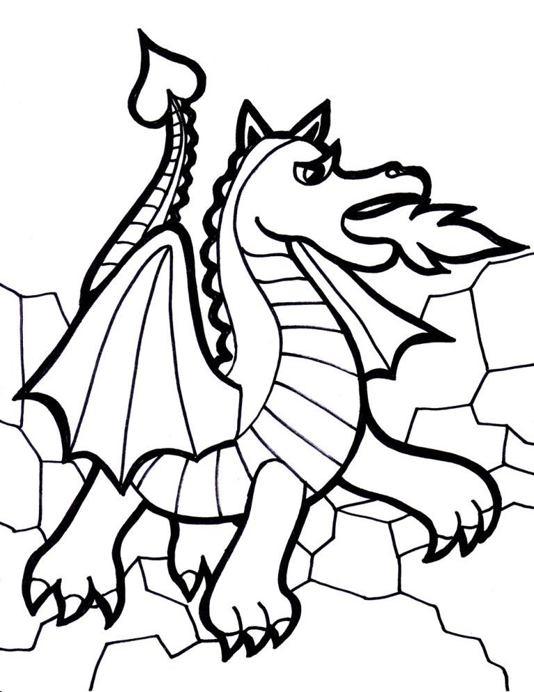 Free Dragon Printable Coloring Pages Printable Sight Words List
