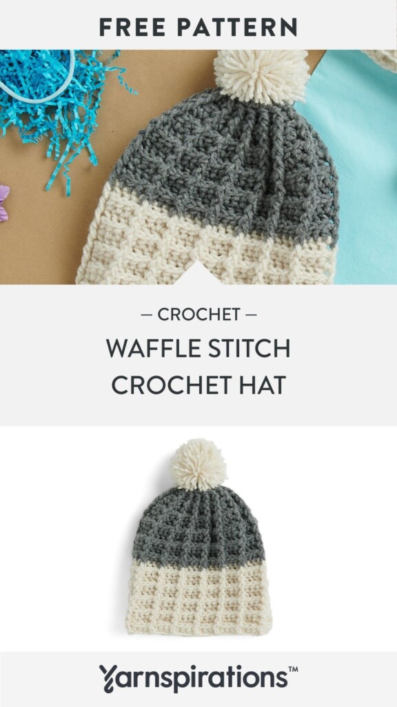Free Easy Red Heart Waffle Stitch Hat Crochet Pattern Crochet Hat 