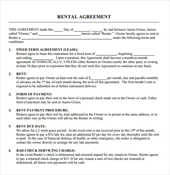 Free Fillable Rental Agreement Forms Printable Forms Free Online