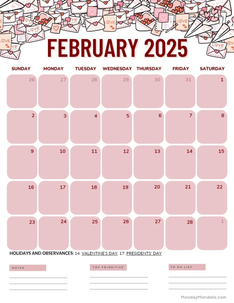 Free Online Calendar February 2025 Pdf Damara Shandy