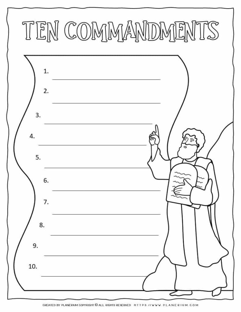 FREE Printable 10 Commandments Colouring Page Colouring Sheets 