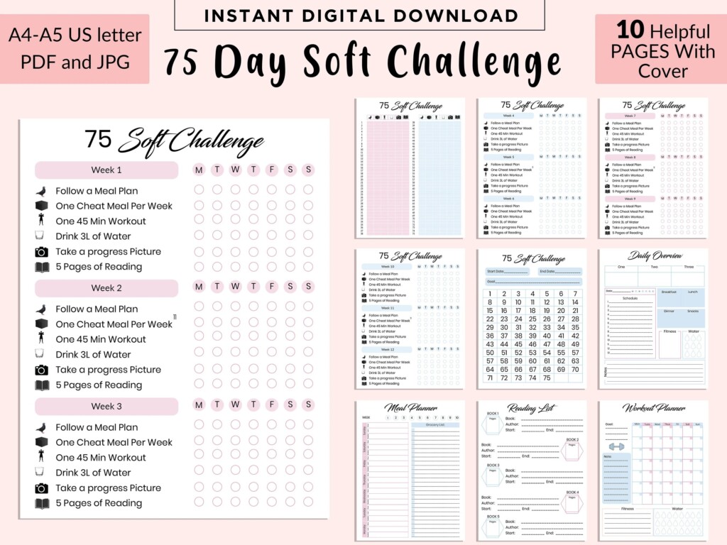 Free Printable 75 Soft Challenge Free Printable Templates