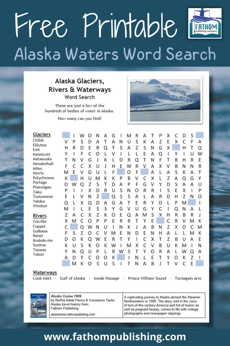 Free Printable Alaska Waterways Word Search Free Activities For Kids