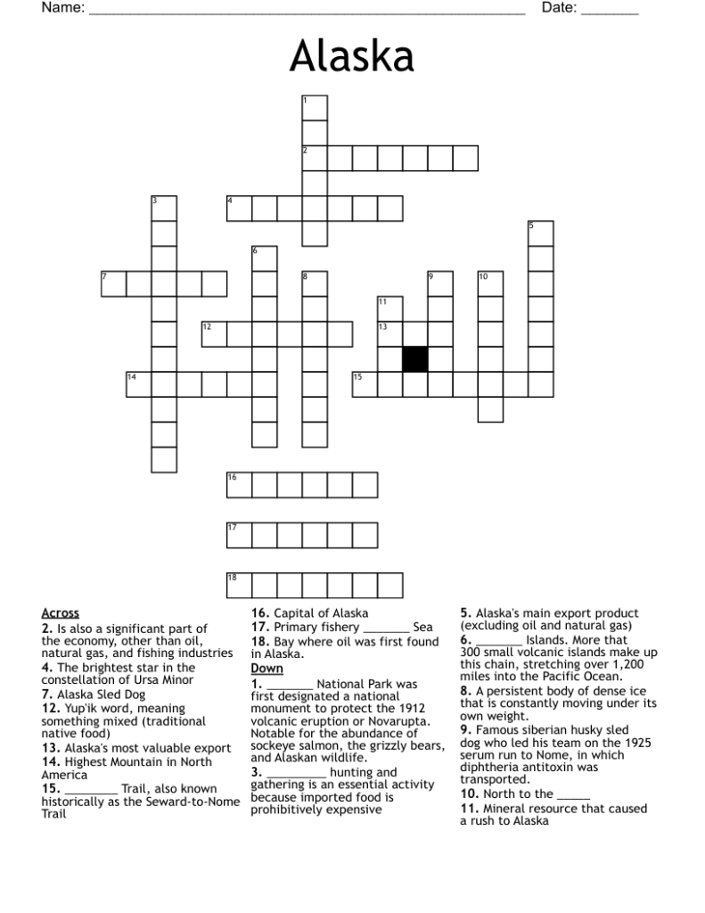 Free Printable Alaska Word Search Word Search Maker