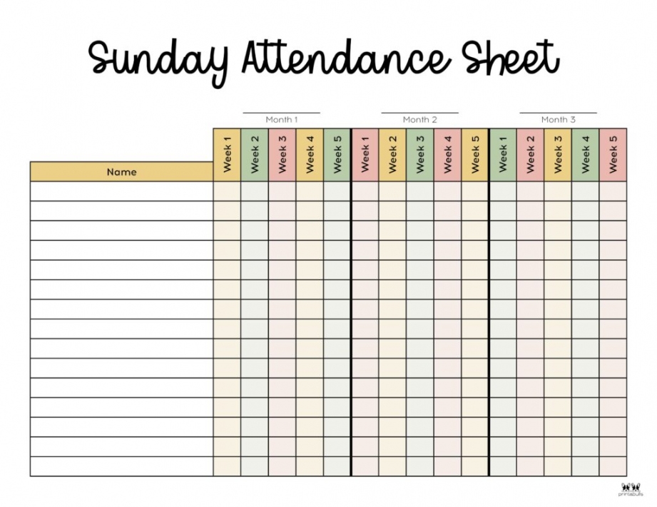 Free Printable Attendance Sheet FREE Printable HQ