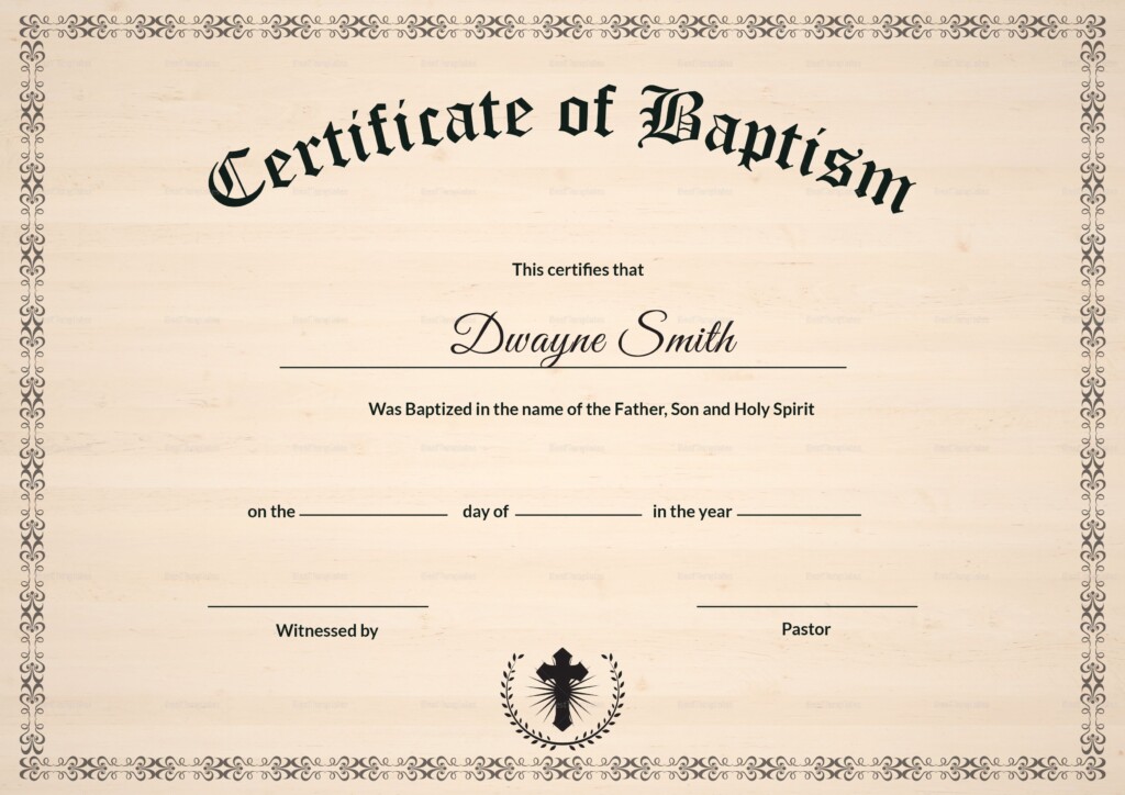 Free Printable Baptism Certificate Dev onallcylinders