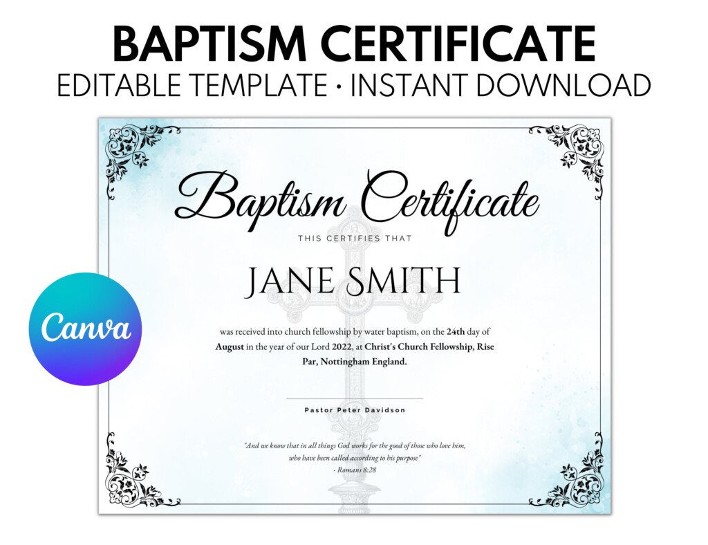 Free Printable Baptism Certificate Free Printable Template Baptism 