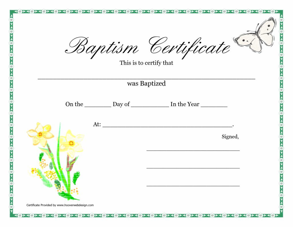 Free Printable Baptism Certificate Printable Templates By Nora