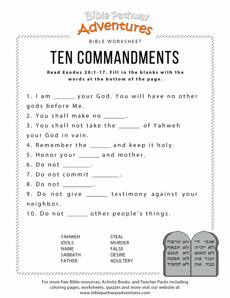 Free Printable Bible Study Worksheets Printable Worksheets