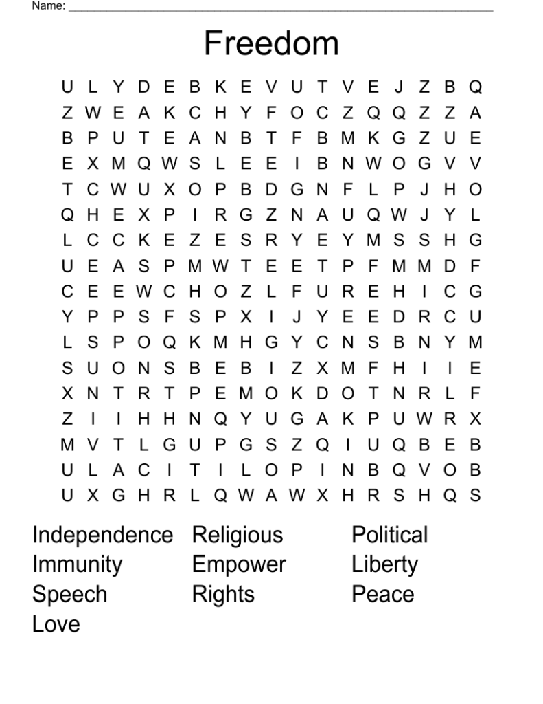 Free Printable Bible Word Search About Freedom We Love Printables