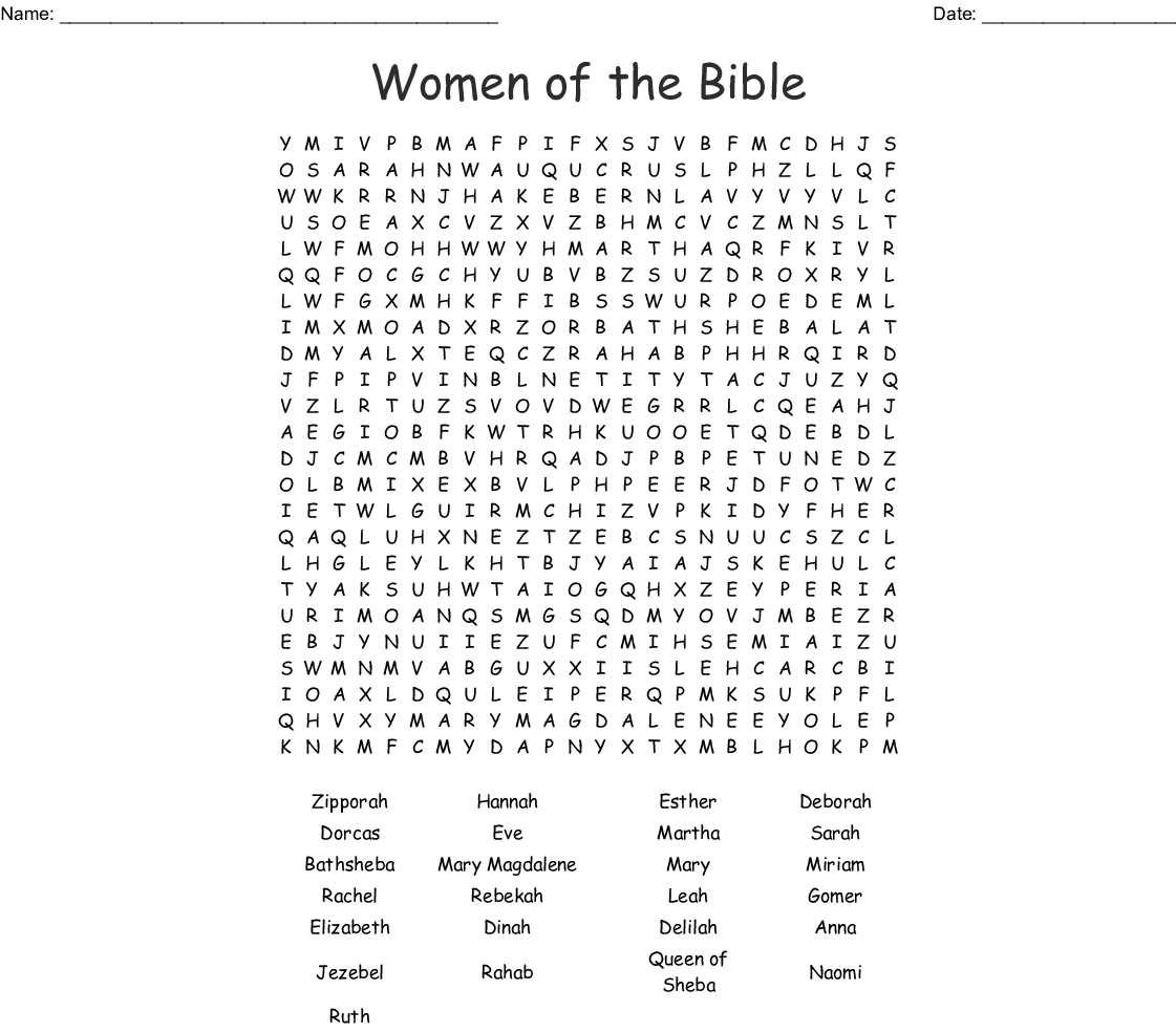 Free Printable Bible Word Search Activities On Sunday Word Search