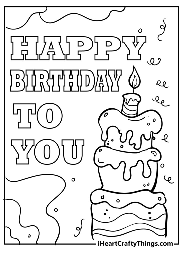 Free Printable Birthday Cards Coloring Pages
