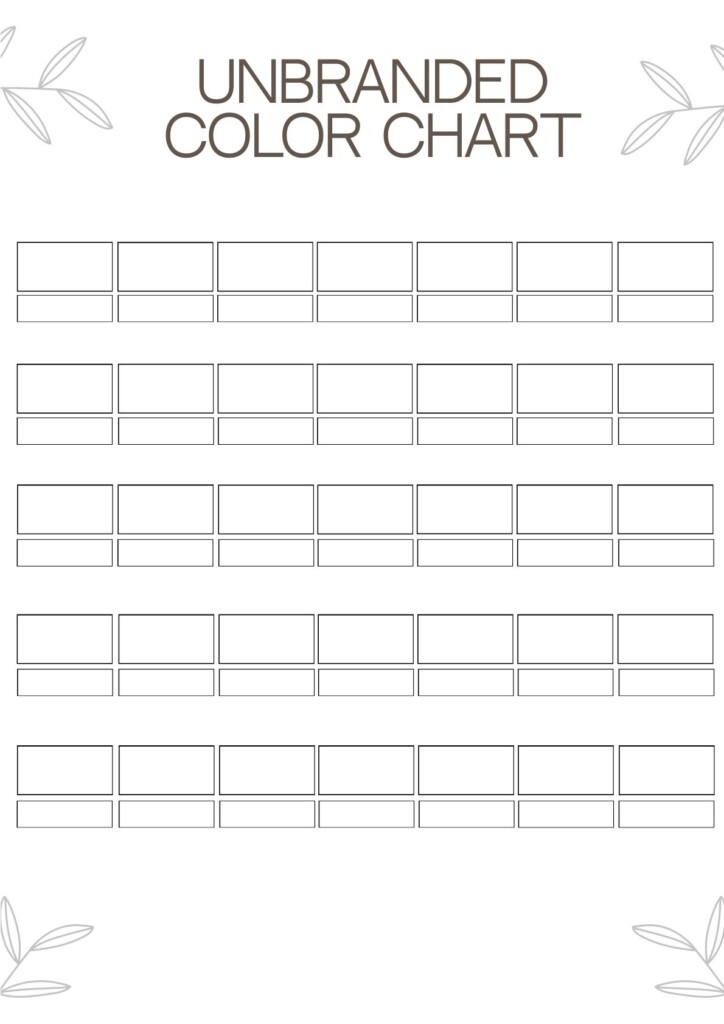 Free Printable Blank Color Swatch Chart Lights Crystal