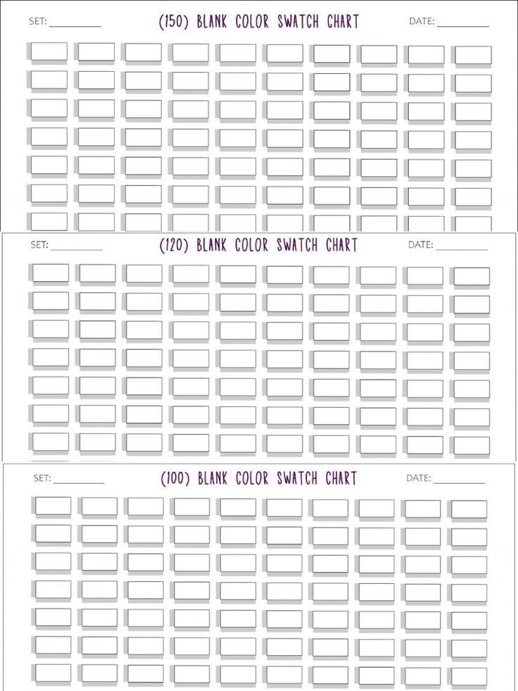 Free Printable Blank Color Swatch Chart We Love Printables