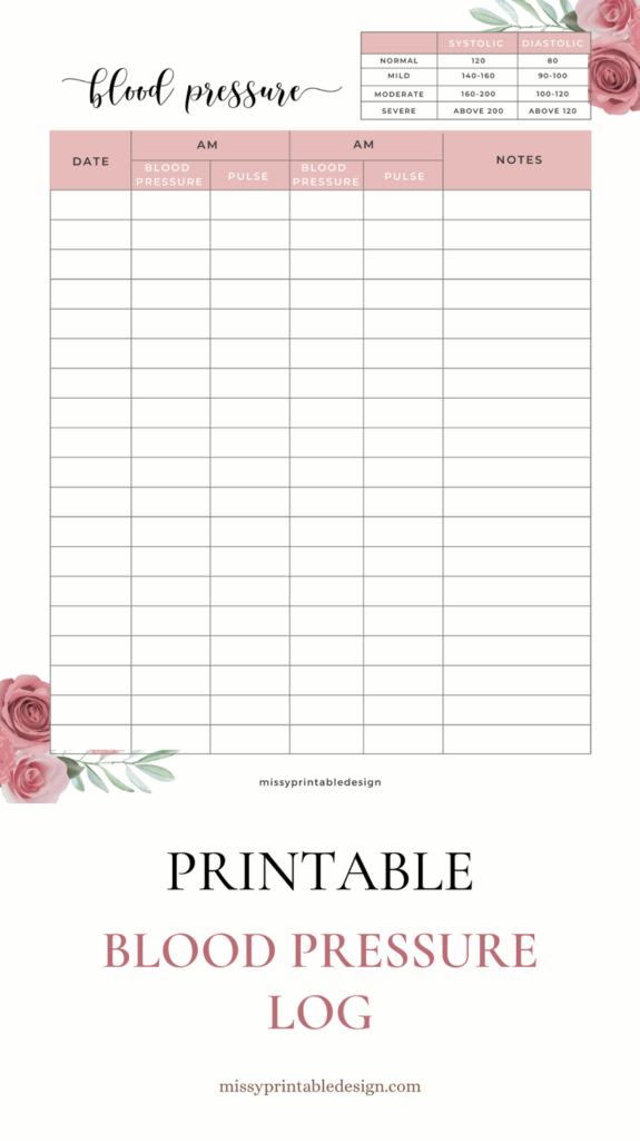 Free Printable Blood Pressure Log Artofit