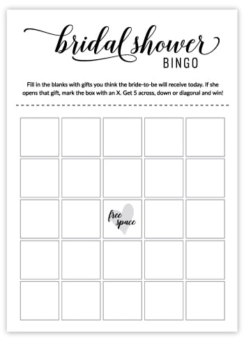 Free Printable Bridal Shower Games Bridal Shower Bingo Cards 