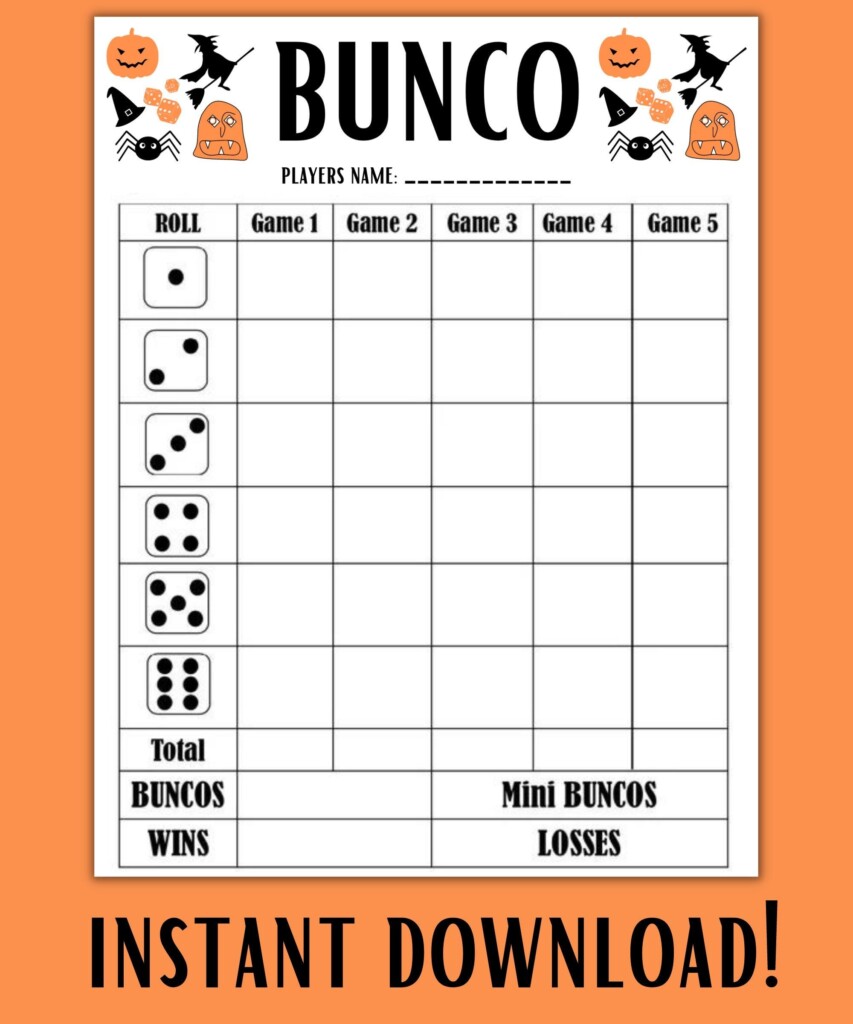 Free Printable Bunco Score Cards Printable Educational Posters