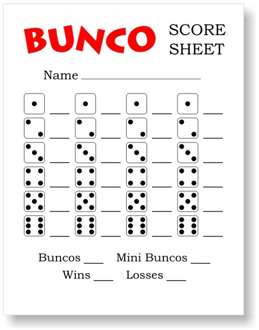 Free Printable Bunco Score Sheets AlphabetWorksheetsFree