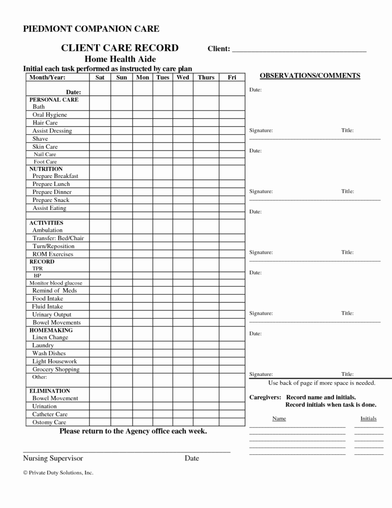 Free Printable Caregiver Daily Log Sheet Print Gerald Printable