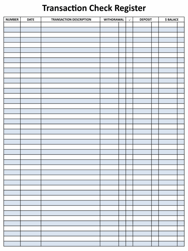 Free Printable Check Registers FREE Printables