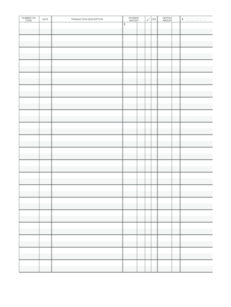 Free Printable Checkbook Register Forms Printable Forms Free Online
