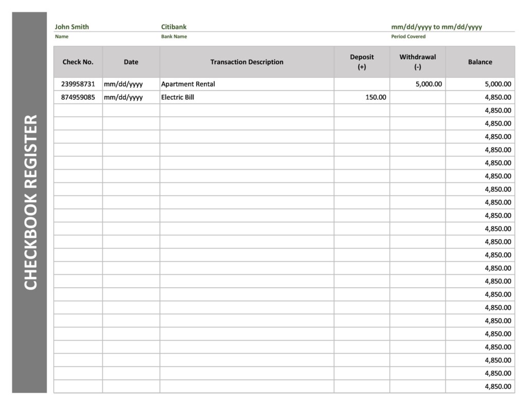 Free Printable Checkbook Register Pbinriko