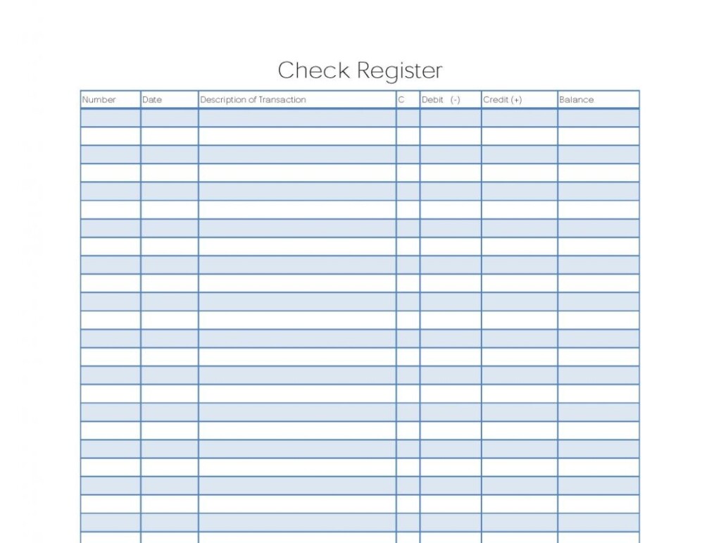 Free Printable Checkbook Register Template Creatordsae