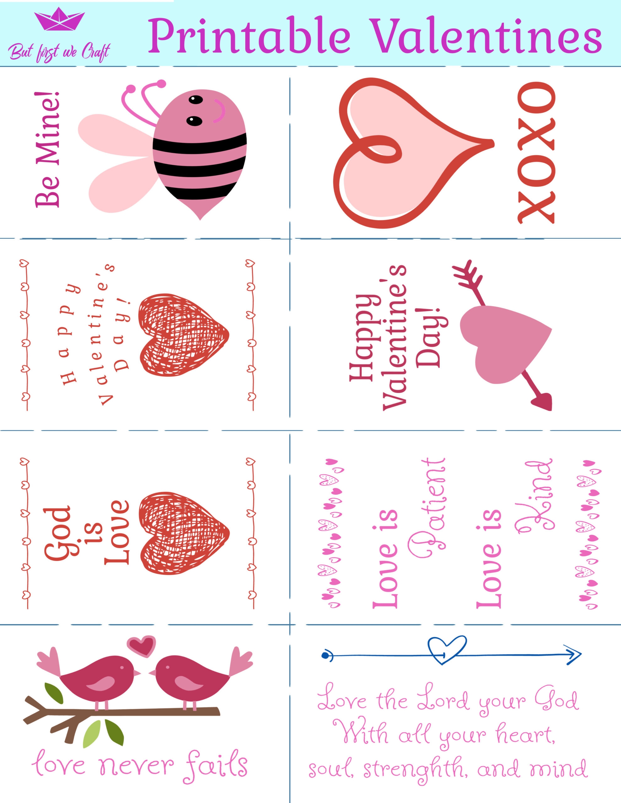 Free Printable Childrens Valentines Day Cards FREE Printable A Z