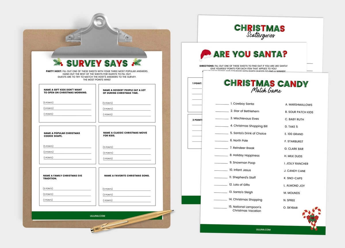 FREE Printable Christmas Games 4 FREEBIES Lil 39 Luna