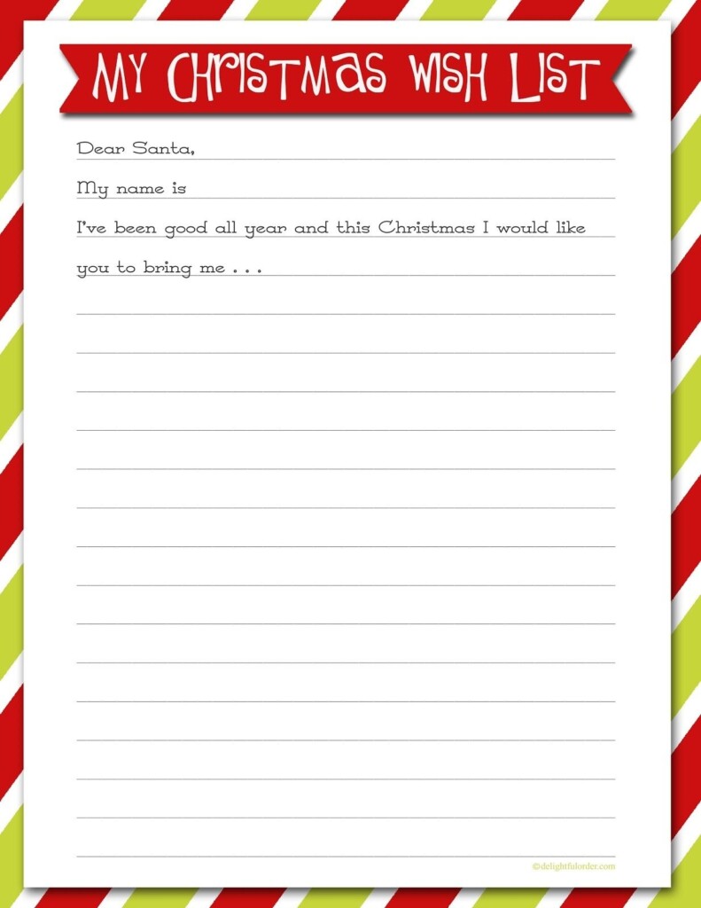 Free Printable Christmas List Template Gift List Paper Trail Design 