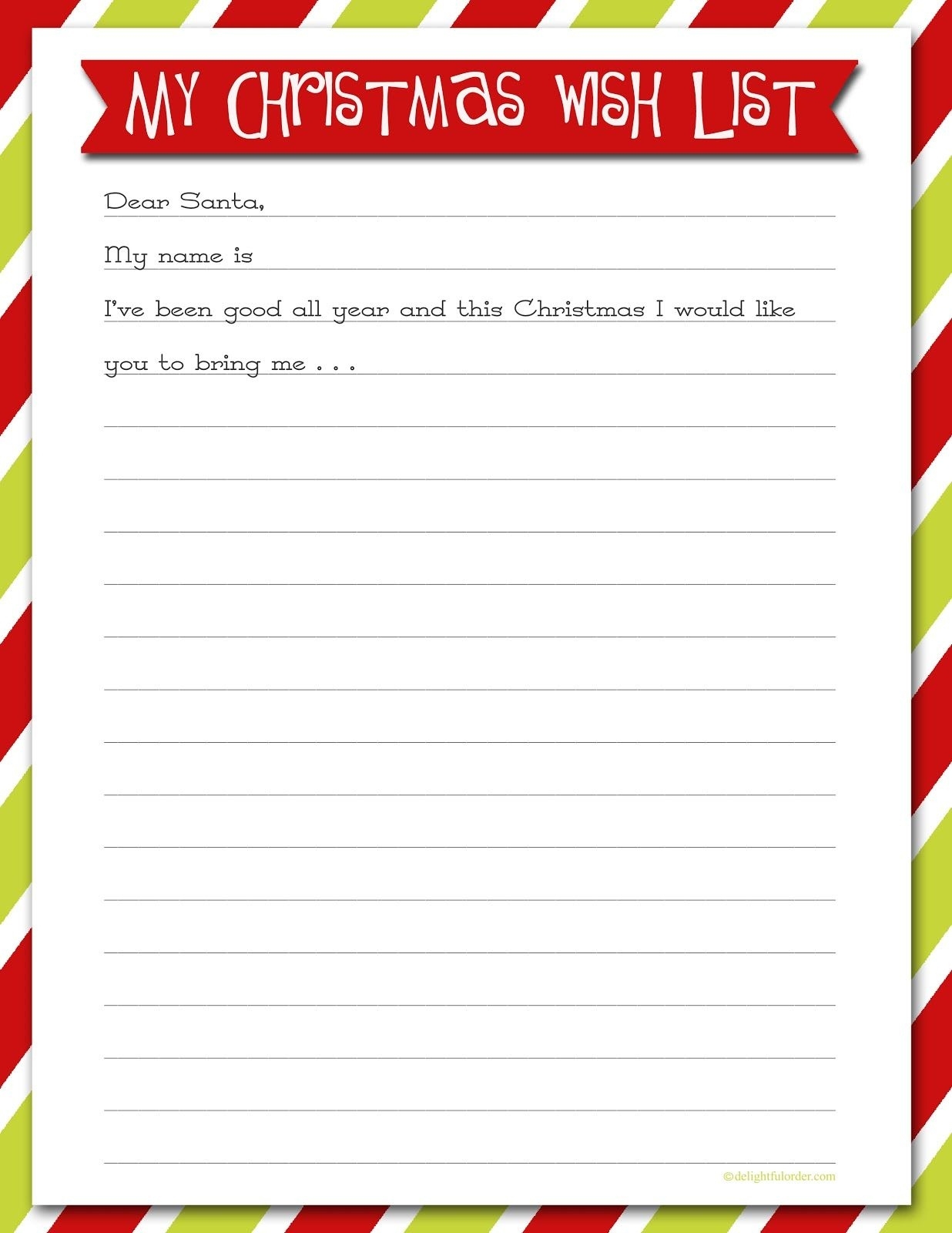 Free Printable Christmas List Template Gift List Paper Trail Design