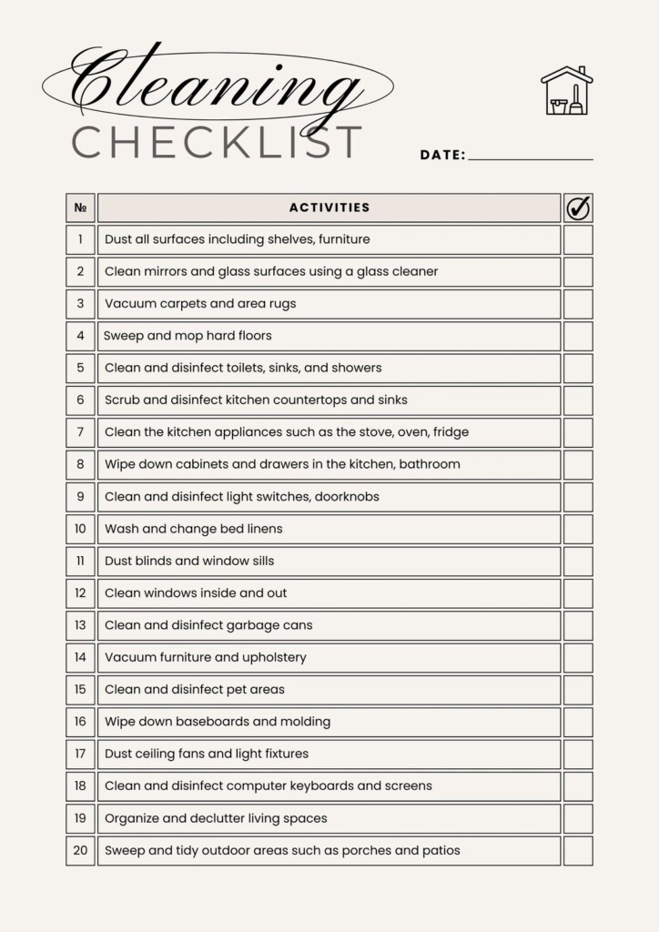 Free Printable Cleaning Checklist Templates Canva 58 OFF